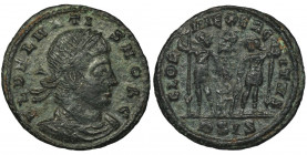 Roman Imperial, Dalmatius, Follis Roman Imperial

Dalmatius (335-336), follis

Siscia mint, struck under Constantine I

Awers: laureate, draped ...
