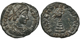 Roman Imperial, Constans, Follis Roman Imperial Constans (337-350), Follis&nbsp;348-350, Sisicia mint Obverse:&nbsp;pearl diademed, draped, cuirassed ...