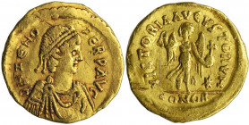 Roman Imperial, Zeno, Tremissis Roman Imperial

Zeno (474-491), Tremissis 476-477, Constantinople mint

Obverse: pearl diademed, draped and cuiras...