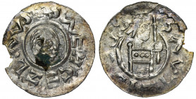 Bohemia, Bretislav II, Denarius - line border Mint freshness with strong mirror. Rarer than common variety with continuous border.
 

 Menniczej św...