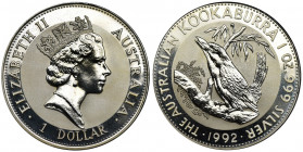 Australia, Elizabeth II, 1 Dollar 1992 - Kookaburra Uncja srebra próby '999'.
Reference: KM 164
Grade: Proof 

AustraliaCOINS WORLD EUROPE MEDALS ...