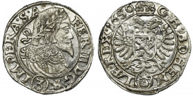 Austria, Ferdinand III, 3 Kreuzer Prague 1650 Beautifull mint luster.
Pięknie zachowane lustro mennicze.
Reference: Herinek 751
Grade: XF+/AU 

C...