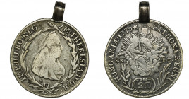 Austria, Maria Theresa, 20 Kreuzer Kremnitz 1779 B Coin with pendant.
 
 Moneta z zawieszką.
Reference: Herinek 193 

AustriaCOINS WORLD EUROPE M...