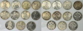 Austria, lot of Maria Theresa thalers (11pcs.) Nowe bicia.&nbsp; Przeważnie pięknie zachowane. Ok. 258 gram czystego srebra. 
Grade: AU/UNC 

COINS...