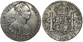 Spain, Carolus IV, 8 Reals 1808 TH Cleaned. Moneta czyszczona. Reference: Cayon 13956
Grade: VF 

SpainCOINS WORLD EUROPE MEDALS Spanien Spain Espa...