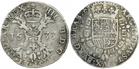Spanish Netherlands, Brabant, Phillip IV, Patagon Antwerp 1633 Moneta czyszczona. Reference: Davenport 4462, Delmonte 293
Grade: VF 

Brabant Patag...