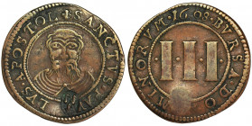 Germany, Münster Cathedral Chapter, 3 Pfennig Münster 1608 - RARE Rare and very interesting issue of the cathedral chapter, with countermark of the ec...