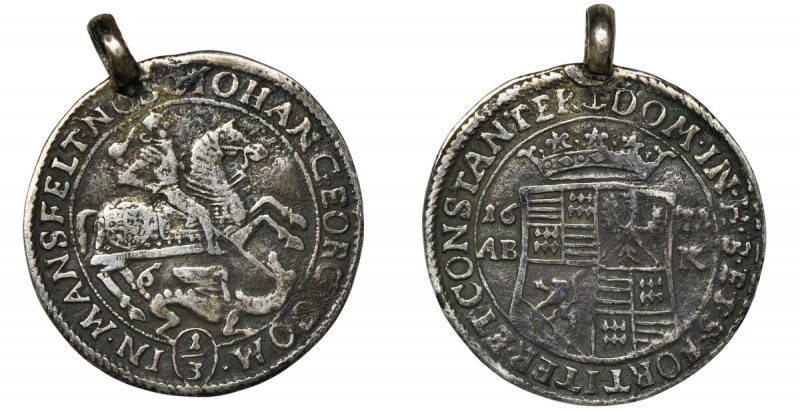 Germany, Mansfeld, Johann Georg, 1/3 Thaler Eisleben 1673 Coin with pendant.
 M...