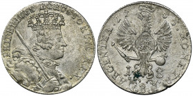 Germany, Kingdom of Prussia, Friedrich II, 18 Groschen Breslau 1755 B Variety with decorative brackets on the sides of A. Odmiana z ozdobnymi nawiasam...