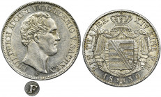 Germany, Saxony, Friedrich August II, Thaler Dresden 1850 F - VERY RARE Very rare Saxon thaler with the letter F, the initial of the mintmaster Gustav...