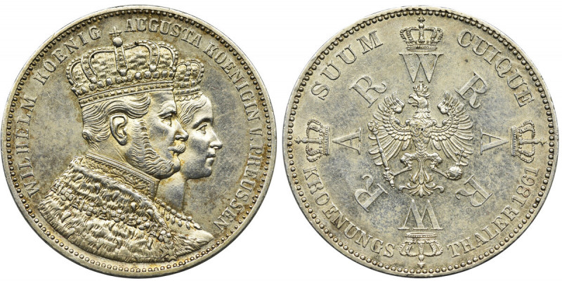 Germany, Kingdom of Prussia, Wilhelm I, Crown Thaler Berlin 1861 Good details an...