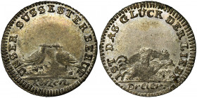 Germany, City of Nürnberg, Kerzendreier Silver token Kerzendreier with no date, minted around 1700. Very interesting position. Srebrny żeton Kerzendre...