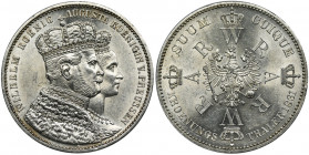 Germany, Kingdom of Prussia, Wilhelm I, Crown Thaler Berlin 1861 Outstanding, fully mint piece.

Beautiful detail and background with a strong glow....