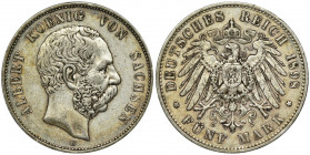 Germany, Saxony, Albert, 5 Mark Muldenhütten 1898 E Reference: AKS 168, Jaeger 125
Grade: VF+ 

Germany DeutschlandCOINS WORLD EUROPE MEDALS German...