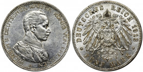 Germany, Kingdom of Prussia, Wilhelm II, 5 Mark Berlin 1913 A Emission issued on the occasion of the 25th anniversary of the reign of Wilhelm II.

...