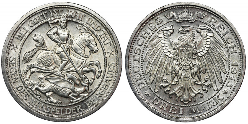 Germany, Kingdom of Prussia, Wilhelm II, 2 Mark Berlin 1915 A Przepiękne 3 marki...