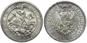 Germany, Kingdom of Prussia, Wilhelm II, 2 Mark Berlin 1915 A Przepiękne 3 marki, wybite na 100-tną rocznicę przyłączenia hrabstwa Mansfeld do Prus (S...