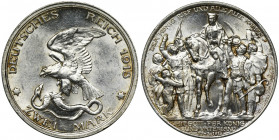 Germany, Kingdom of Prussia, Wilhelm II, 2 Mark Berlin 1913 Beautifully preserved coin. Pięknie zachowany, praktycznie menniczy egzemplarz. Reference:...