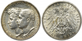Germany, Saxony-Weimar-Eisenach, Wilhelm Ernst, 3 Mark Berlin 1910 A Issue on the occasion of the prince wedding with Feodora von Sachsen-Meiniongen....