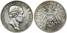Germany, Saxony, Friedrich August III, 5 Mark Muldenhütten 1914 E Very well preserved piece.
 Ładna moneta. Zegarowy połysk.&nbsp;
Reference: AKS 18...