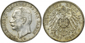Gemany, Baden, Friedrich II, 5 Mark Karlsruhe 1913 G Attractive piece.
Ładna sztuka. Wyraźne lustro pod naturalną patyną. Reference: AKS 164, Jaeger ...