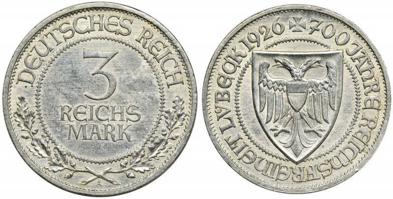 Germany, Weimar Republic, 3 Mark Berlin 1926 A Issue on the occasion of the 700t...