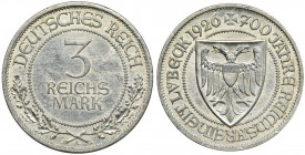 Germany, Weimar Republic, 3 Mark Berlin 1926 A Issue on the occasion of the 700th anniversary Free City of Lübeck.


 Emisja z okazji 700-lecia Wol...