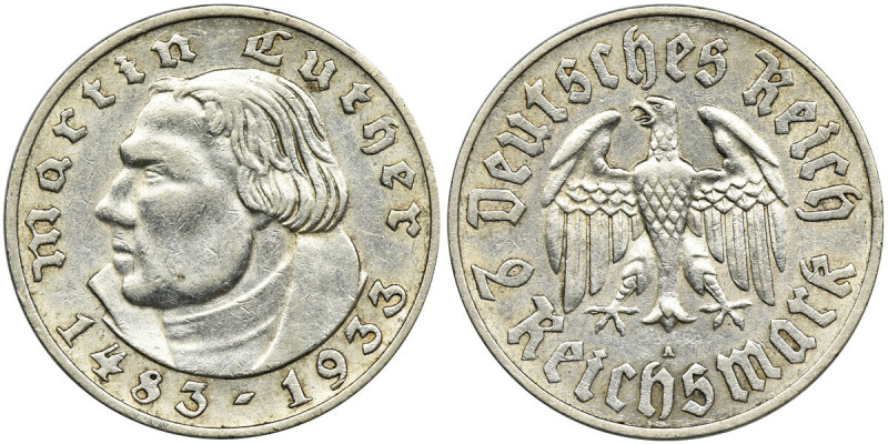 Germany, Weimar Republic, 2 Mark Berlin 1933 A Emission issued on the occasion o...
