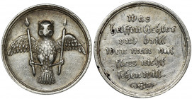 Germany, Satirical token - RARE Rare satirical token with an image of an owl with glasses and two candles and the words Was helfen Lichter und Brill w...