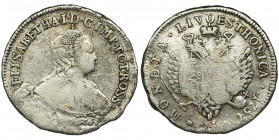 Russia, Coins minted for the Baltic provinces, Elizabeth, 24 Kopeck Moscow 1757 Very interesting issue for Livoeshtonica. Coin with a lot of luster. B...