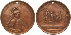 Russia, Prince Igor, Medal - Peace with the Pechenegs in 915 Very large and beautifully preserved medal by I.K. Jeger and S. Jiudin, commemorating the...