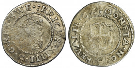 Sweden, Eric XIV, 1/2 Mark Reval 1562 - VERY RARE Very rare half mark from Reval mint. Attractive piece with a lot of luster.

In Ahlström's catalog...