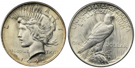 USA, 1 Dollar Philadelphia 1923 - Peace Srebro próby '900'.
Reference: KM 150
Grade: XF+ 

DollarCOINS WORLD EUROPE MEDALS USA