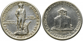 USA, 1/2 Dollar Philadelphia 1925 Issue on the 150th anniversary of the Battle of Lexington and Concord. Silver '900'.
 Emisja z okazji 150-tej roczn...