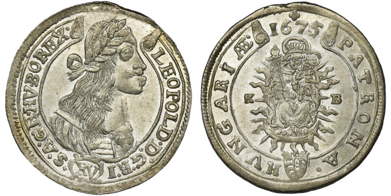 Hungary, Leopold I, 15 Kreuzer Kremnitz 1675 KB Perfectly preserved specimen in ...