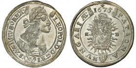 Hungary, Leopold I, 15 Kreuzer Kremnitz 1675 KB Perfectly preserved specimen in mint condition.

 Wyśmienicie zachowany egzemplarz w stanie menniczy...