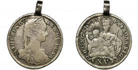 Hungary, Maria Theresa, 15 Kreuzer Kremnitz 1743 KB Coin with pendant.
Moneta z zawieszką.

Reference: Huszár 1711 

HungaryCOINS WORLD EUROPE ME...