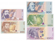 Albania, set of 100-2000 leke 1996-2007 (5 pcs.) All uncirculated. Emisyjne stany zachowania.&nbsp; 
Grade: UNC 

AlbaniaWorld Paper Money - bankno...