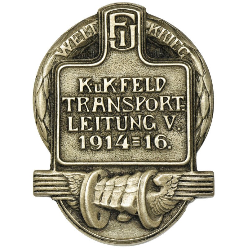 Austria-Hungary, hat badge KuK FELD/TRANSPORT/LEITUNG V/1914-16 Bardzo dobry sta...