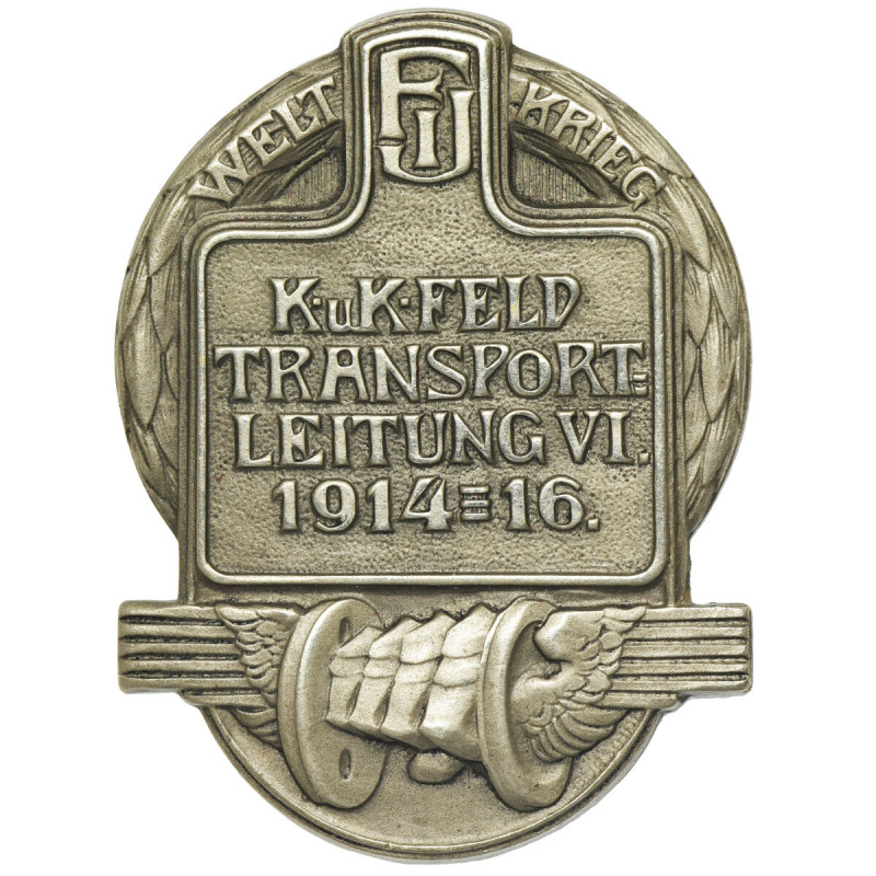 Austria-Hungary, hat badge KuK FELD/TRANSPORT/LEITUNG VI/1914-16 Bardzo dobry st...