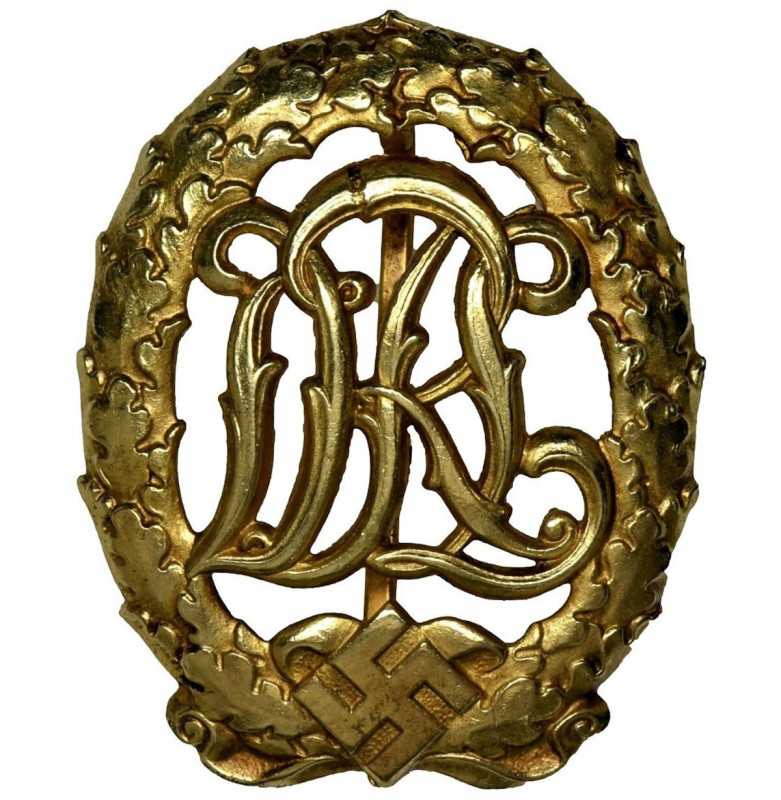 Germany, III Reich, Gold Sports DRL Badge Sports award. The highest grade. Unmar...
