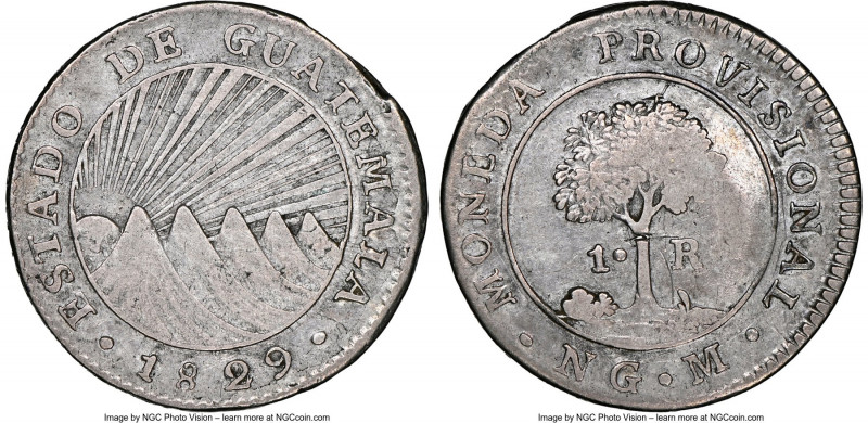Estado de Guatemala Provisional Real 1829 NG-M VF Details (Reverse Scratched) NG...