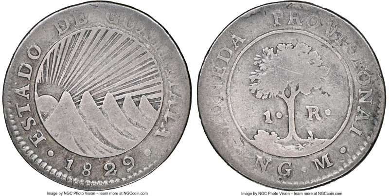 Estado de Guatemala Provisional Real 1829 NG-M F12 NGC, Nueva Guatemala mint, KM...