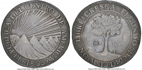 Central American Republic 8 Reales 1825 NG-M VF30 NGC, Nueva Guatemala mint, KM4, WR-11, Elizondo-85, Stickney-C92. Lightened at the high points from ...