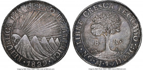 Central American Republic 8 Reales 1829 NG-M AU55 NGC, Nueva Guatemala mint, KM4, WR-11, Elizondo-89, Stickney-C92. A piece clearly minted from somewh...