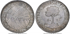 Central American Republic 8 Reales 1835 NG-M AU58 NGC, Nueva Guatemala mint, KM4, WR-11, Elizondo-93, Stickney-C92 (alignment not noted). Coin alignme...