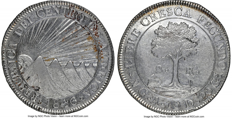 Central American Republic 8 Reales 1846/2 NG-A UNC Details (Cleaned) NGC, Nueva ...