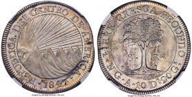 Central American Republic 8 Reales 1847/6 NG-A MS63 NGC, Nueva Guatemala mint, KM4, WR-11, Elizondo-107, Stickney-C92. Striking and brilliant to say t...