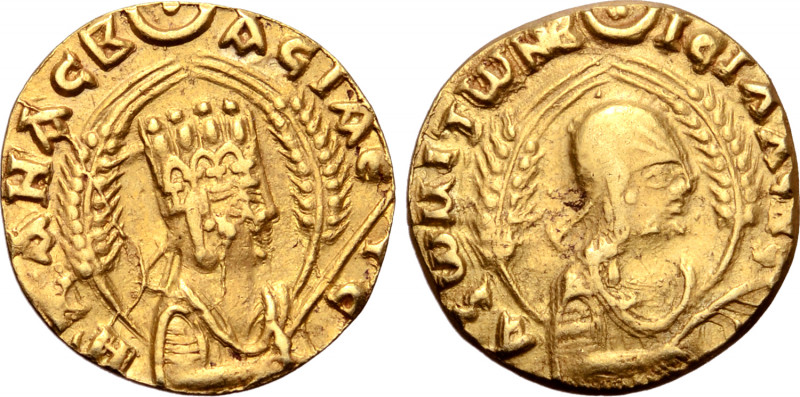 Kingdom of Axum, Ezanas AV Unit. Circa AD 345-360. HZANAC BACIAЄYC ("King Ezanas...