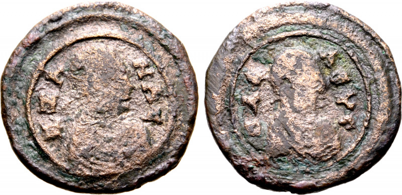 Kingdom of Axum, Ezanas Æ Unit. Circa AD 345-360. HZANAC ("Ezanas"), draped bust...